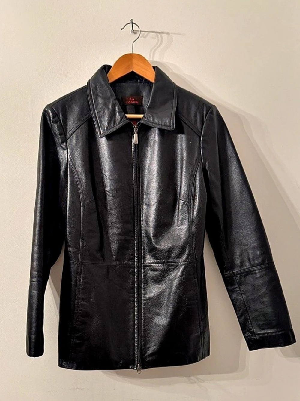 Danier Black Leather Jacket Like New